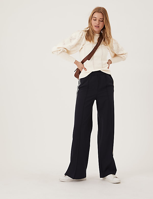 Cotton Rich Textured Crew Neck Jumper