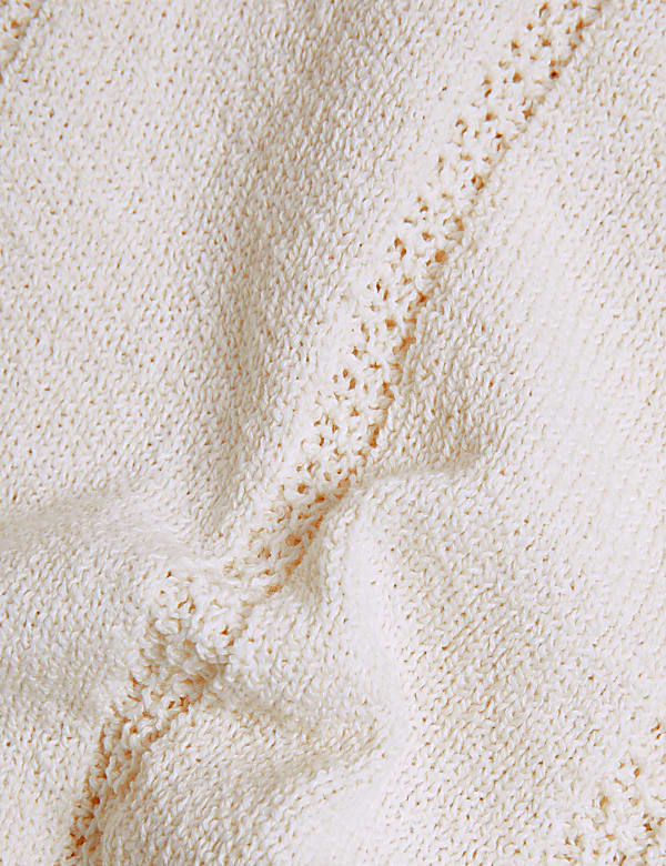 Cotton Rich Textured Crew Neck Jumper