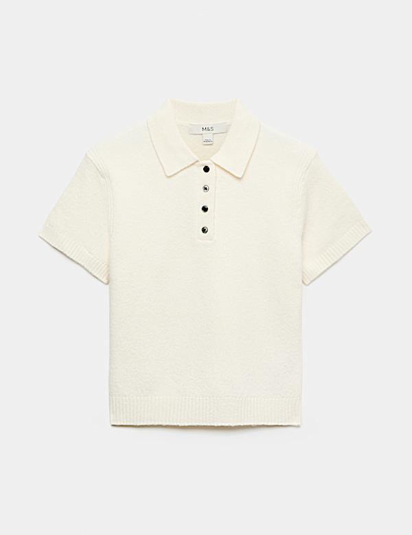 Collared Slim Fit Cropped Knitted Top - AU