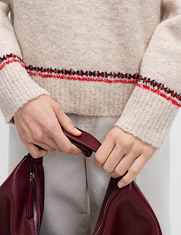 Boucle Fair Isle Relaxed Jumper With Wool - CY