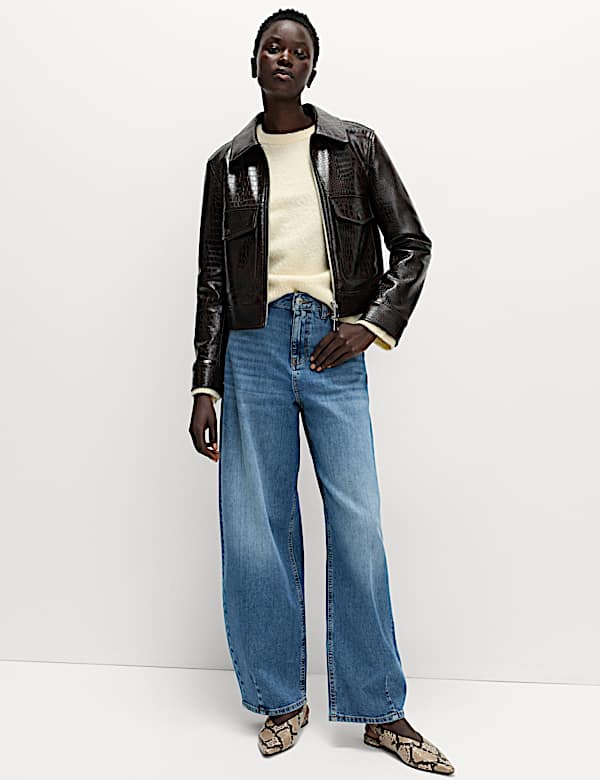 סוודר בוקלה מעוטר בשילוב צמר - IL