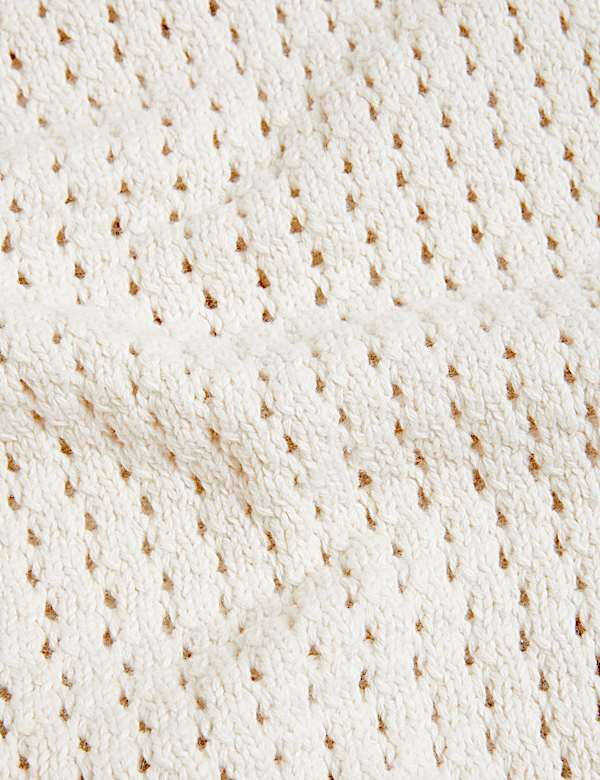 Cotton Rich Textured Collared Cardigan