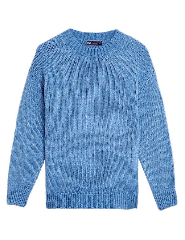 Recycled Blend Textured Crew Neck Jumper