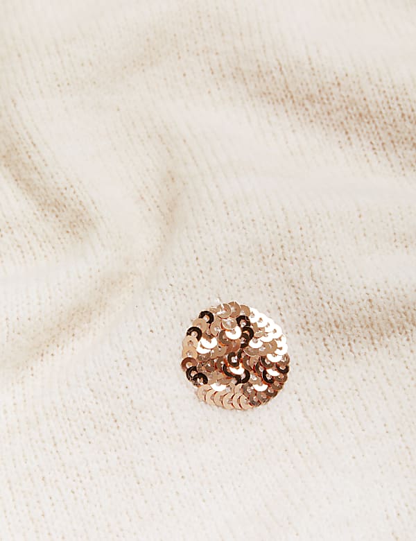 Sequin Polka Dot Crew Neck Relaxed Jumper