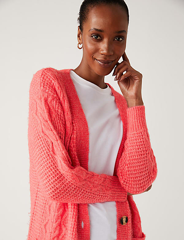 Marks and spencer red cardigan discount