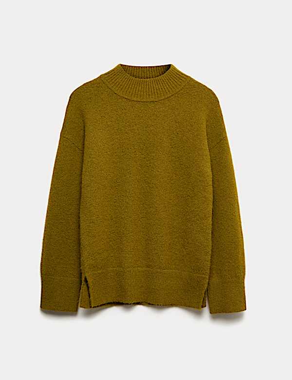 Funnel Neck Relaxed Jumper With Wool - US