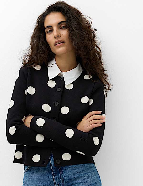Cotton Rich Polka Dot Cardigan - CH