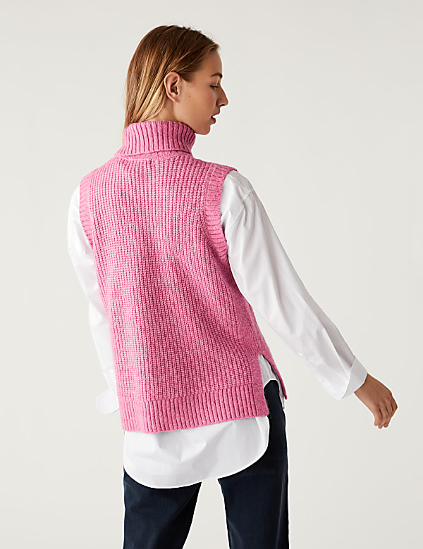 Recycled Blend Cable Knit Knitted Vest