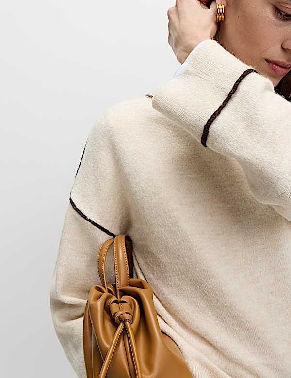 Tipped Detail Relaxed Fit Jumper - ID