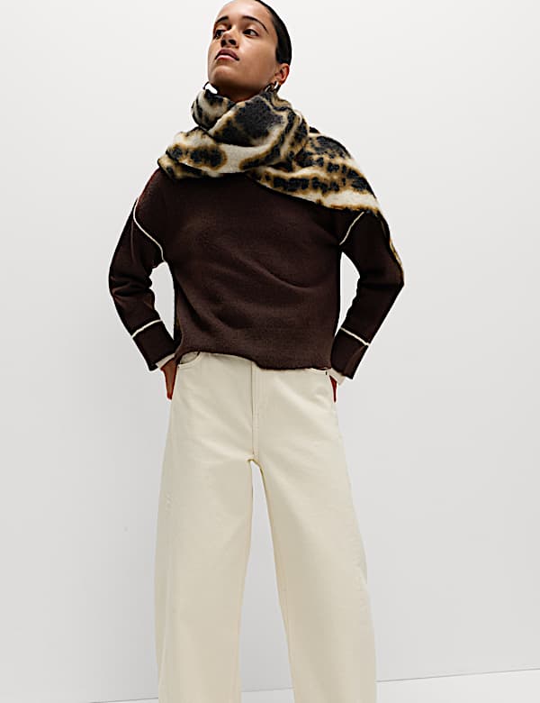 Tipped Detail Relaxed Fit Jumper - NO