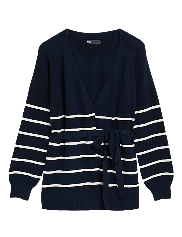 Recycled Blend Striped Relaxed Cardigan