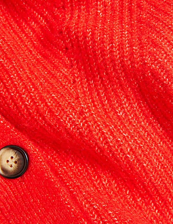 Ribbed Crew Neck Cardigan