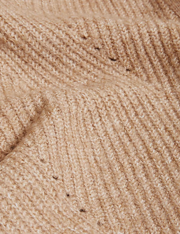 Ribbed Crew Neck Cardigan