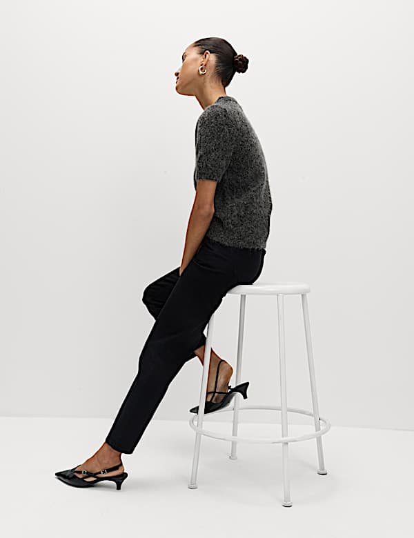 Brushed Alpaca Blend Knitted Top - LT