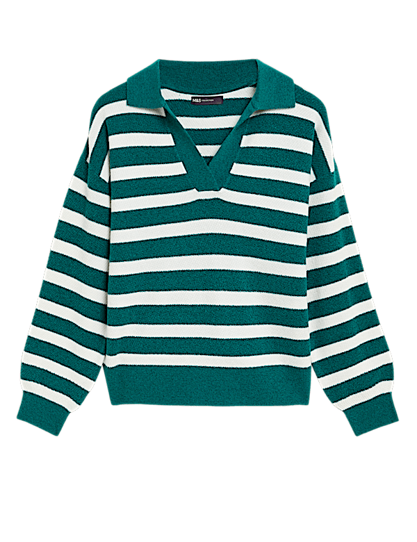 Recycled Blend Striped Collared Jumper