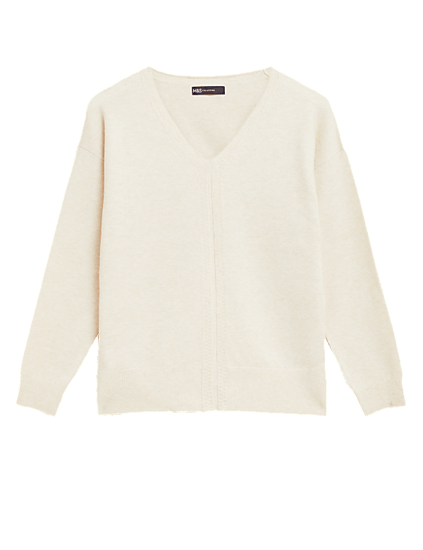 Recycled Blend Textured V-Neck Jumper