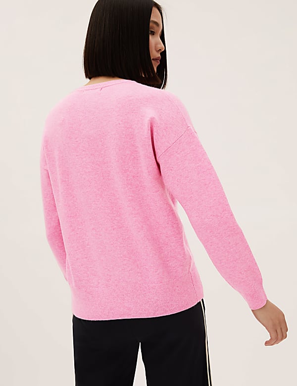 Recycled Blend Textured V-Neck Jumper
