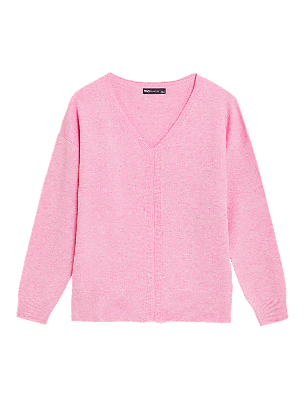 Recycled Blend Textured V-Neck Jumper