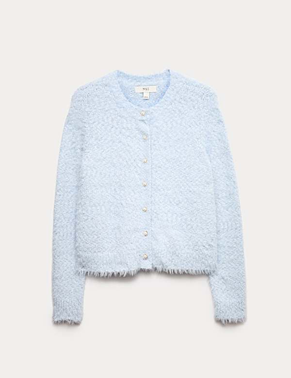 קרדיגן מעוטר בטקסטורה עם כפתורים לכל האורך - IL