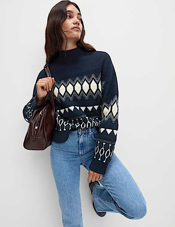Wool Blend Fair Isle Jumper - UA