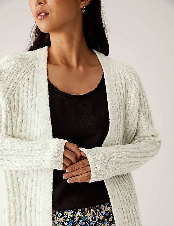 Recycled Blend Ribbed Relaxed Cardigan