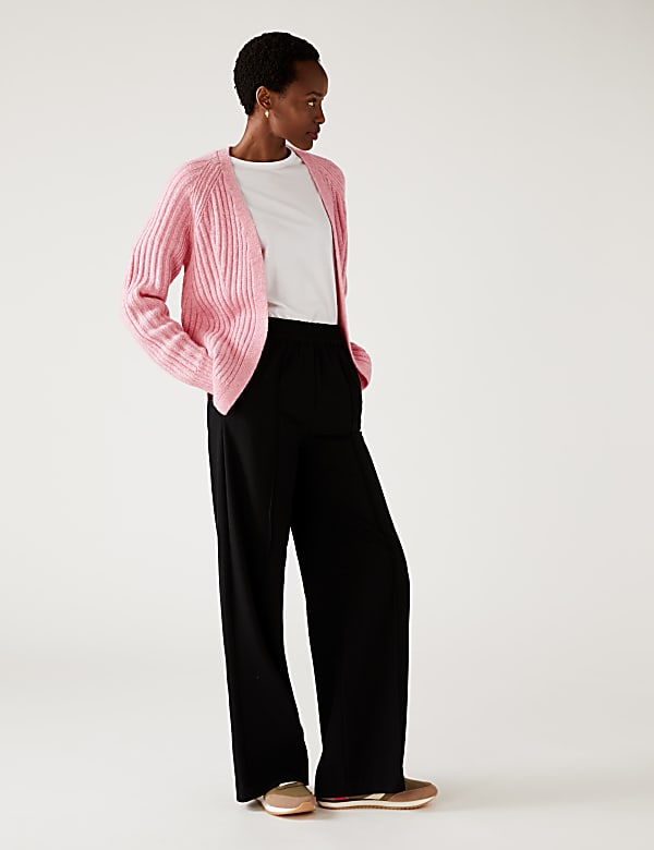 Recycled Blend Ribbed Relaxed Cardigan