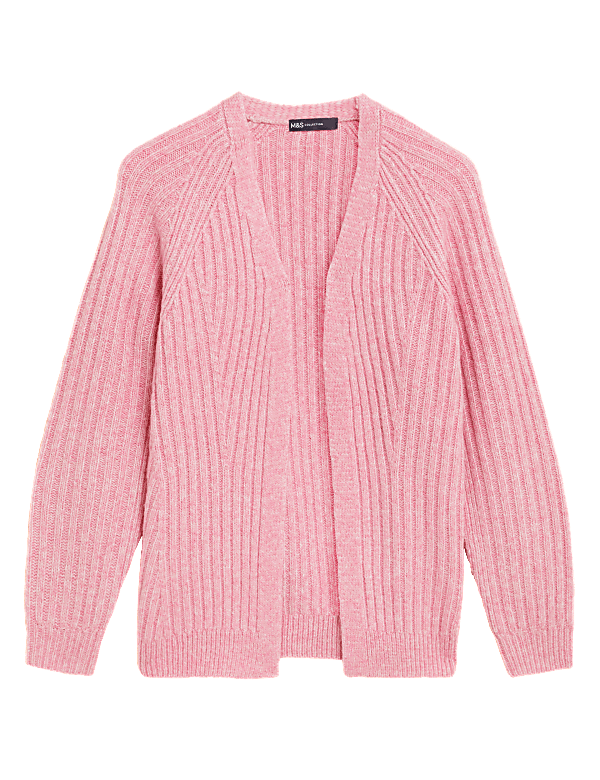 Recycled Blend Ribbed Relaxed Cardigan