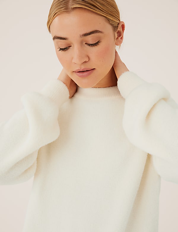 Textured Crew Neck Relaxed Jumper
