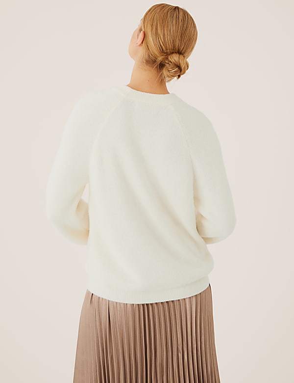 Textured Crew Neck Relaxed Jumper