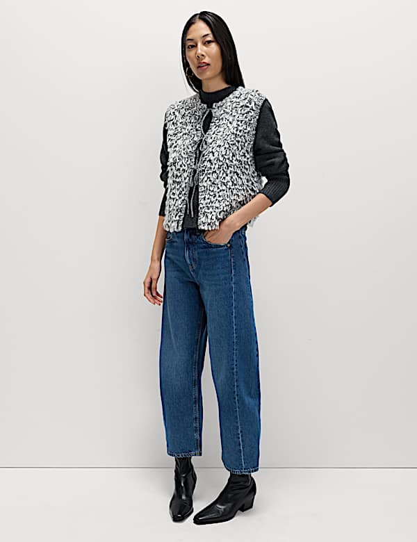 Textured Slub Slim Fit Waistcoat with Wool - JP