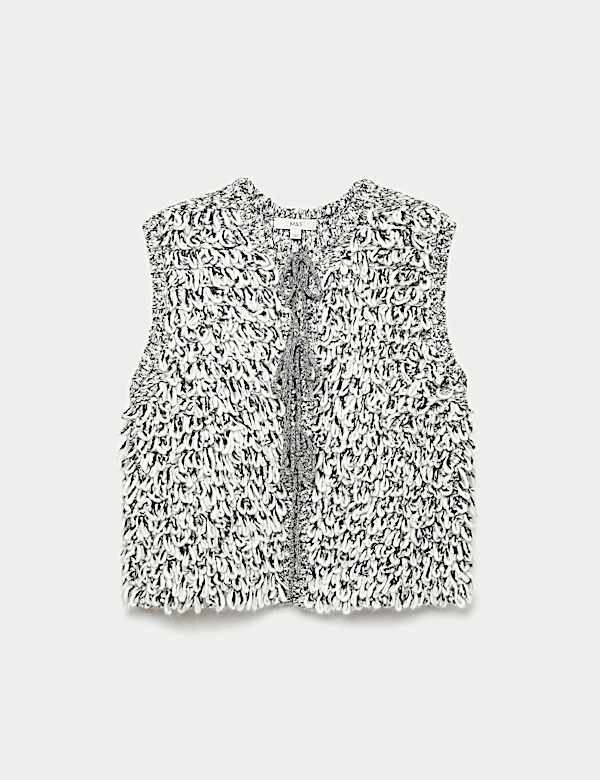 Textured Slub Slim Fit Waistcoat with Wool - JP