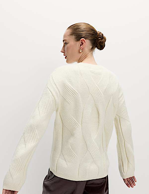 Cable Knit Relaxed Jumper with Alpaca