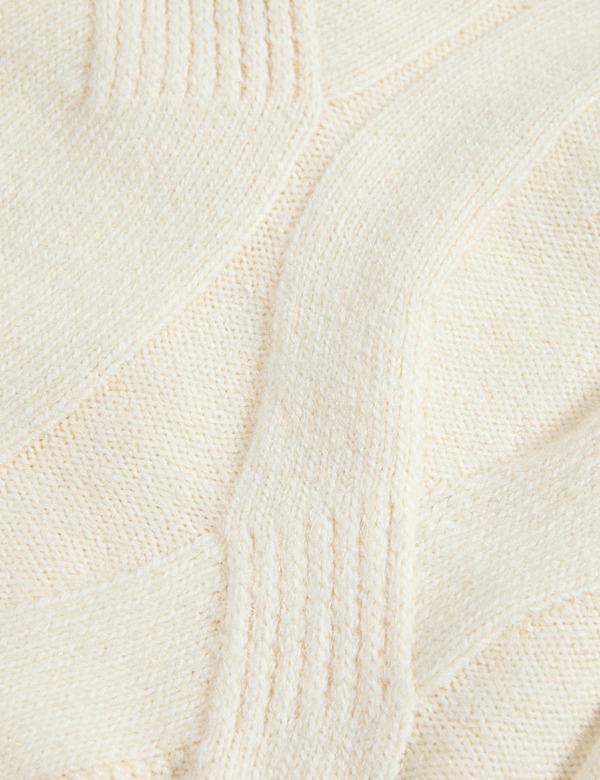 Cable Knit Relaxed Jumper with Alpaca