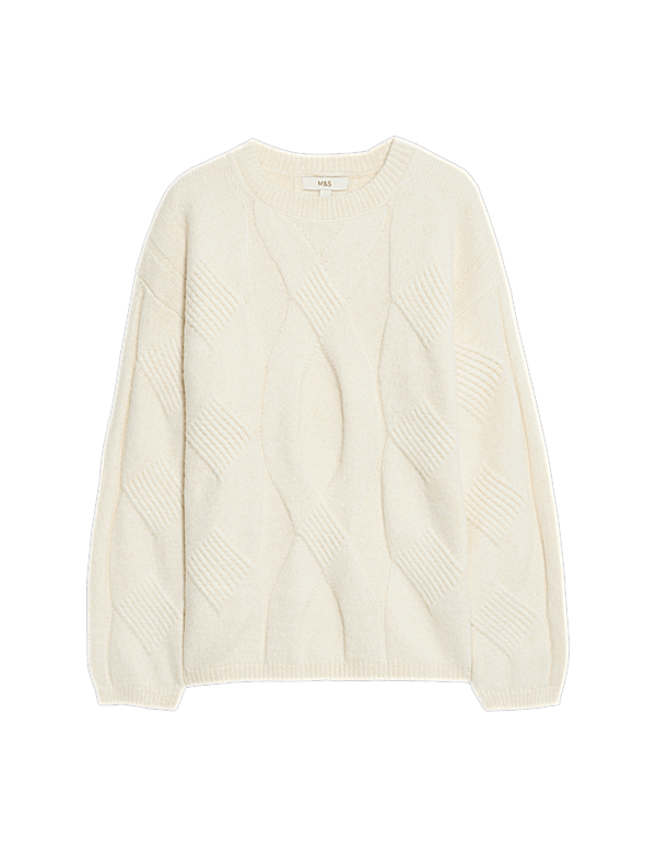 Cable Knit Relaxed Jumper with Alpaca