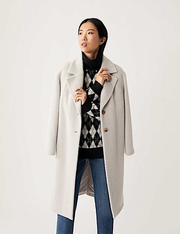 Recycled Blend Argyle Roll Neck Jumper