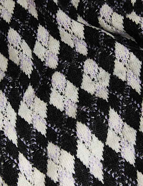 Recycled Blend Argyle Roll Neck Jumper