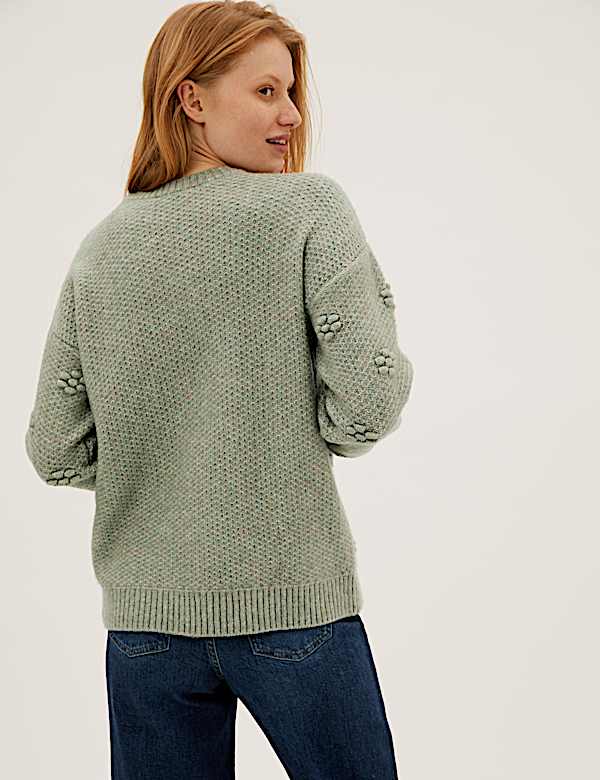Textured Crew Neck Relaxed Jumper - AU