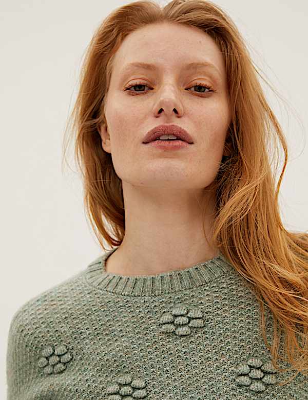 Textured Crew Neck Relaxed Jumper - AU