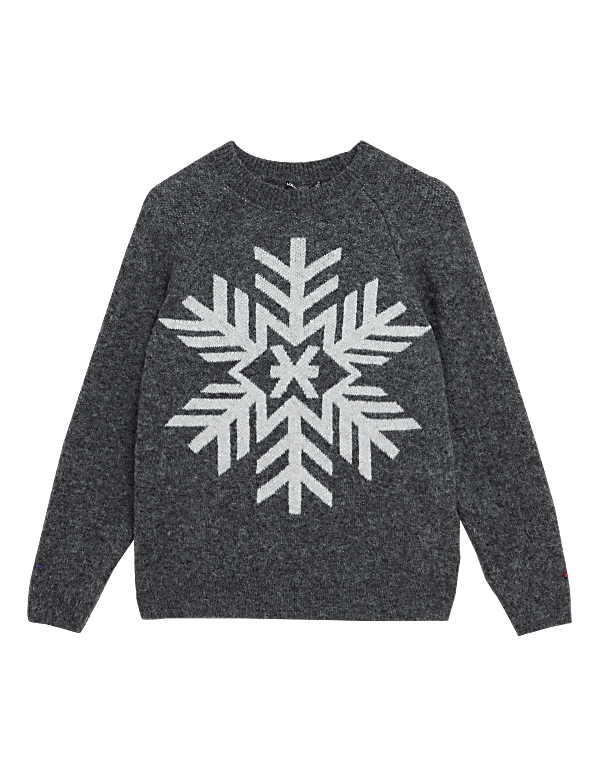 Snowflake Crew Neck Relaxed Jumper