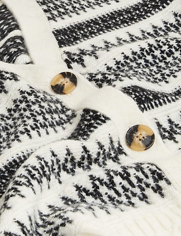 Recycled Blend Fair Isle V-Neck Cardigan