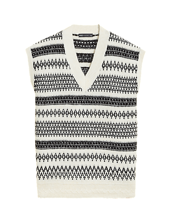 Recycled Blend Fair Isle Knitted Vest