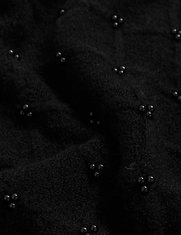 Embellished Textured Crew Neck Jumper
