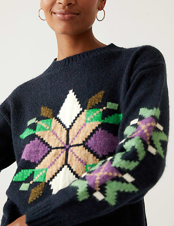 Recycled Blend Patterned Relaxed Jumper