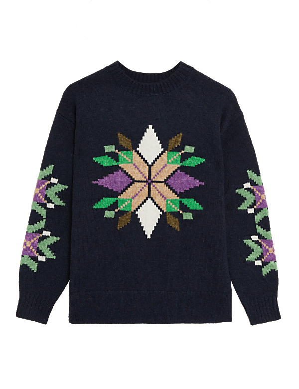 Recycled Blend Patterned Relaxed Jumper