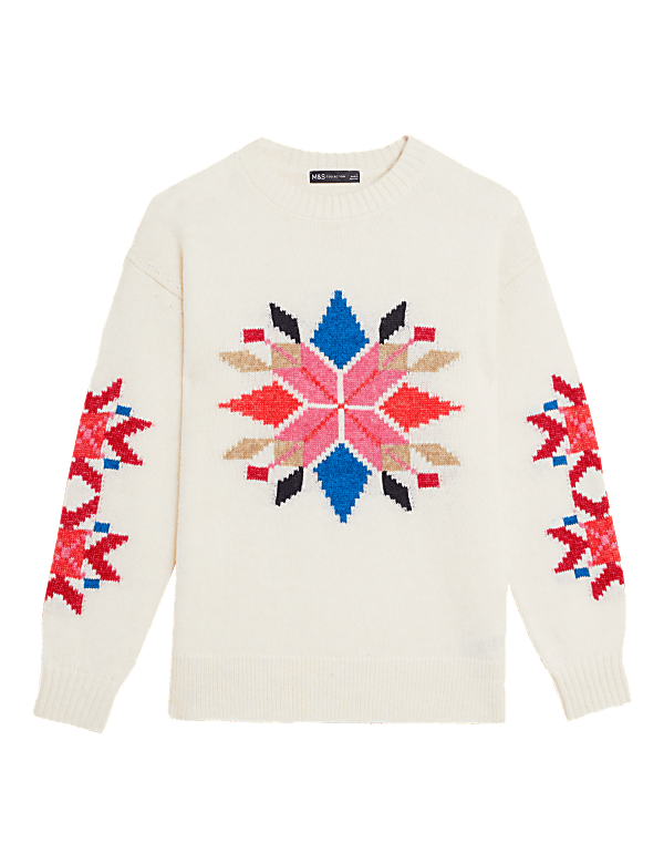 Recycled Blend Patterned Relaxed Jumper