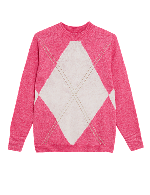 Recycled Blend Argyle Relaxed Jumper