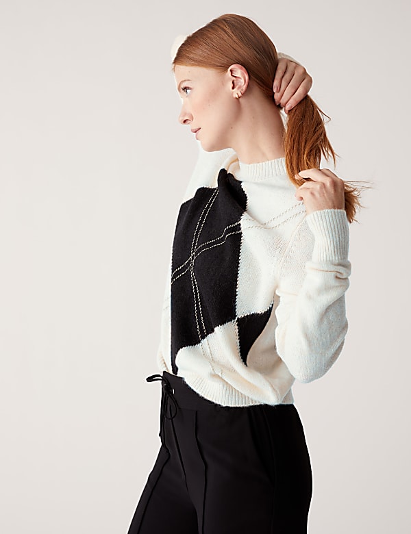 Recycled Blend Argyle Relaxed Jumper