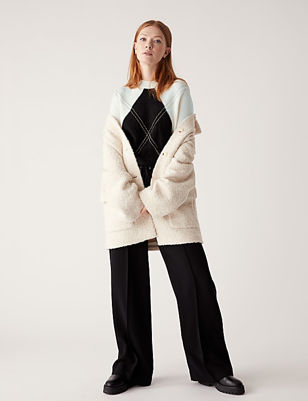 Recycled Blend Argyle Relaxed Jumper