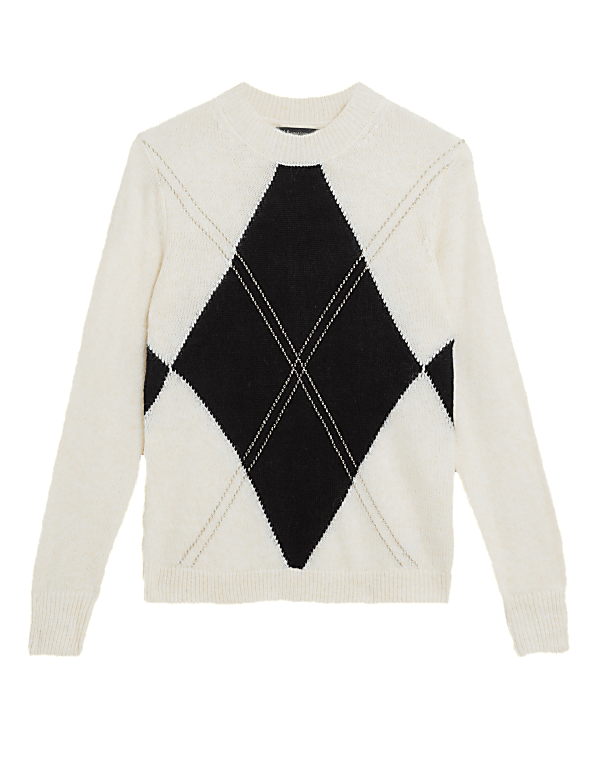 Recycled Blend Argyle Relaxed Jumper