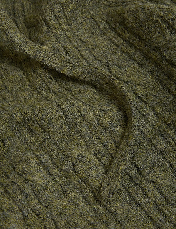 Cable Knit V-Neck Hoodie